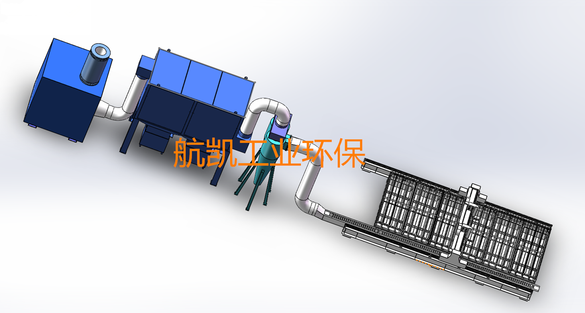 等离子切割机除尘系统3维图纸