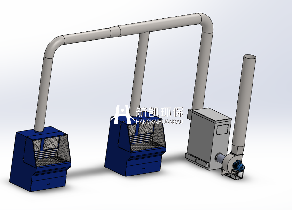 多工位打磨台除尘器系统工程图纸