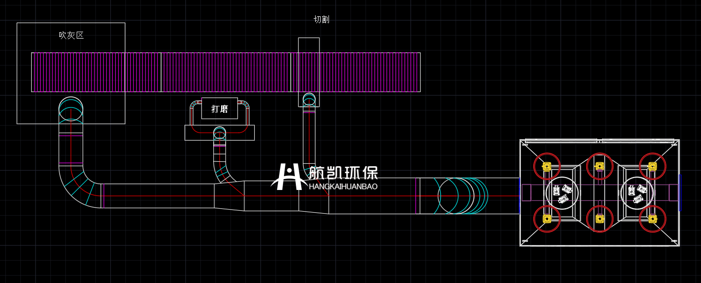 切割、打磨生产线粉尘治理图纸