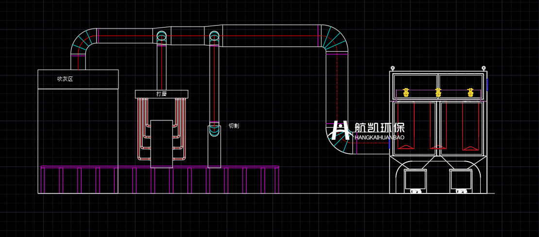 切割、打磨生产线粉尘治理图纸